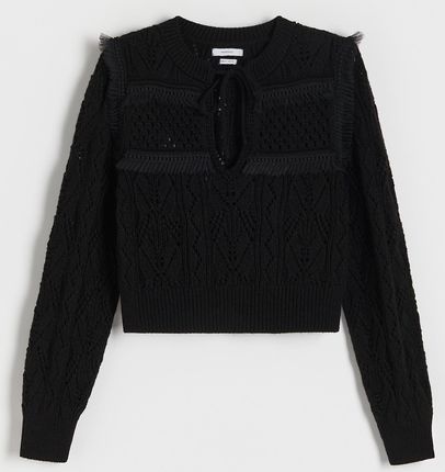 Reserved - Sweter z ozobnymi detalami - Czarny