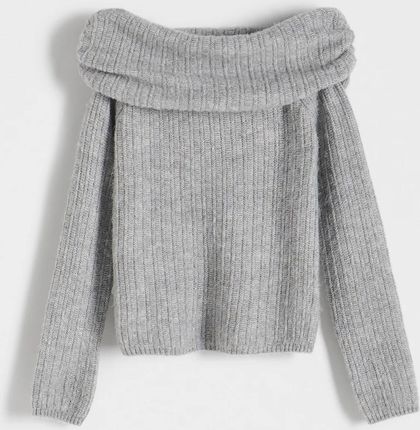 Reserved - Sweter z odkrytymi ramionami - Jasny szary