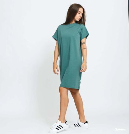 Urban Classics Ladies Organic Cotton Cut On Sleeve Tee Dress Green