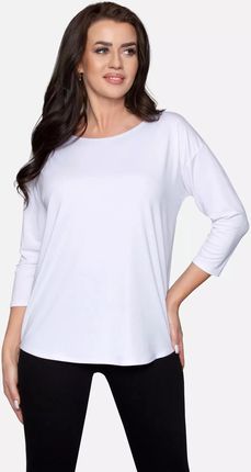 Uniwersalna bluzka damska z rękawem 3/4 (Biały, XL)