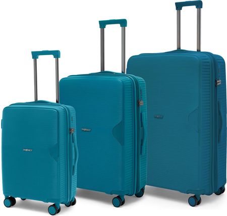 Zestaw 3 walizek Blumoonky Altair 55/66/77cm niebieski powiększane
