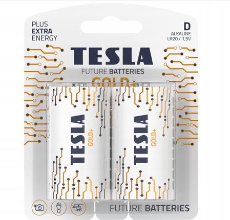 Tesla Bateria Alkaliczna Gold+ Lr20 B2 1,5V 2 Sztuki