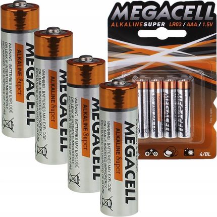 Megacell Baterie Alkaliczne Aaa Lr03 Paluszki 4Szt