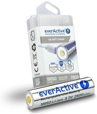 Everactive Akumulator 18650 3,7V Li-Ion 2600Mah Micro Usb Z Zabezpieczeniem Box