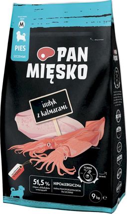 Pan Mięsko Indyk Z Kalmarami Dla Szczeniaka 9Kg