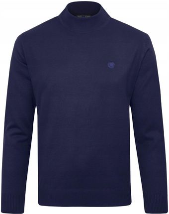 Sweter Półgolf męski gładki Granatowy XL