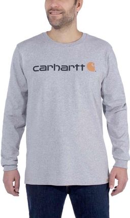 Koszulka męska z długim rękawem Carhartt Relaxed Fit Heavyweight Long-Sleeve Logo Graphic T-Shirt Heather Grey