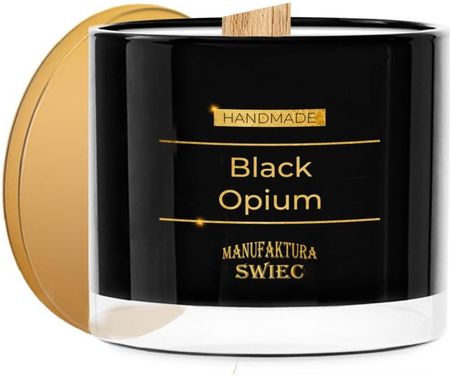 Manufaktura Świec Black Opium. Duża Czarna Świeca Zapachowa 203