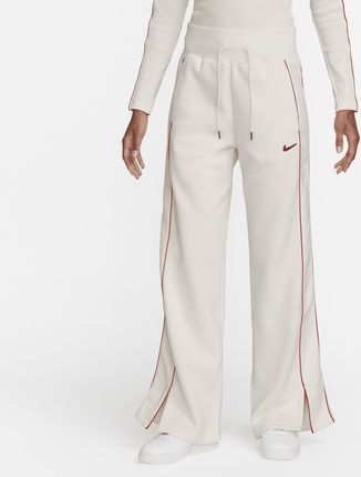Damskie spodnie dresowe z wysokim stanem i luźnymi nogawkami Nike Sportswear Phoenix Fleece - Biel