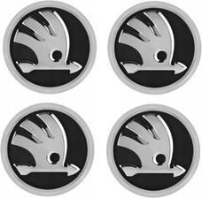 Zdjęcie Dekielki Emblematy Czarne Skoda 56 mm Zestaw 4 Szt - Krzeszowice