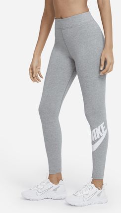 Damskie legginsy z wysokim stanem i logo Nike Sportswear Essential - Szary