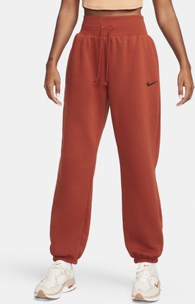 Damskie spodnie dresowe o kroju oversize z wysokim stanem Nike Sportswear Phoenix Fleece - Pomarańczowy