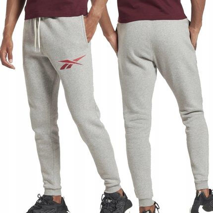 Reebok spodnie dresowe joggery męskie z polarem L
