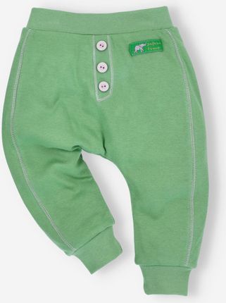 Zielone spodnie niemowlęce SAFARI ADVENTURE z bawełny organicznej dla chłopca