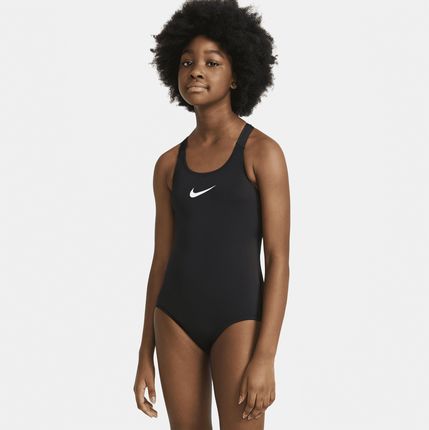 Jednoczęściowy kostium kąpielowy o kroju bokserki dla dużych dzieci (dziewcząt) Nike Essential - Czerń