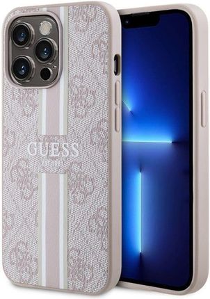 Guess Panel 4G Printed Stripes Magsafe Do Apple Iphone 13 Pro Pink 3666339119850