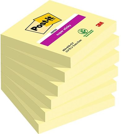 Post-It-3M Karteczki Post-It Super Sticky 654-6Sscy-Eu 76X76Mm 1X90 Kart. Żółty