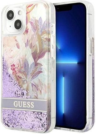 Guess Panel Flower Liquid Glitter Do Apple Iphone 13 Mini Purple 3666339041274