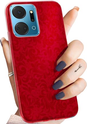 Hello Case Etui Do Huawei Honor X7A Czerwone Serca Róże Obudowa Pokrowiec