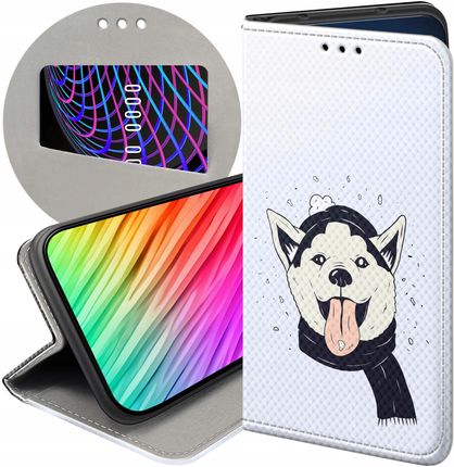 Hello Case Etui Z Klapką Do Huawei Honor X7A Husky Psy Pieski Futerał Pokrowiec