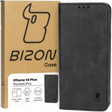 Bizon Etui Z Klapką Ze Skóry Ekologicznej Do Iphone 14 Plus Obudowa Case