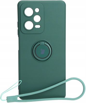 Bizon Etui Case Silicone Ring Sq Do Xiaomi Redmi Note 12 Pro 5G Poco X5 Ciemnozielone