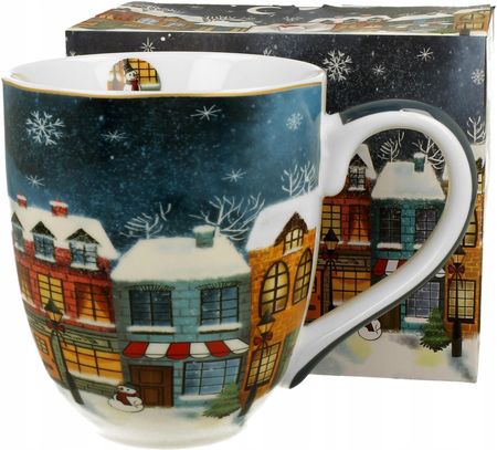 Duo Kubek Xxl Porcelanowy Zimowe Miasto Gift Na Święta 1000 Ml