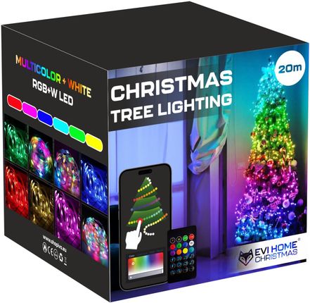 Lampki choinkowe świąteczne kolorowe STEROWNIE Z TELEFONU BT 200 LED 20M + APP