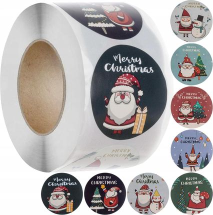 Naklejki etykiety świąteczne prezenty samoprzylepne Mikołaj Boże Narodzenie