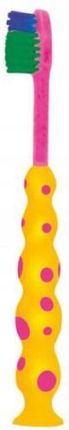 Mattes Szczoteczka do zębów dla dzieci Dino Smile M65 Soft 3+ żółto- różowa