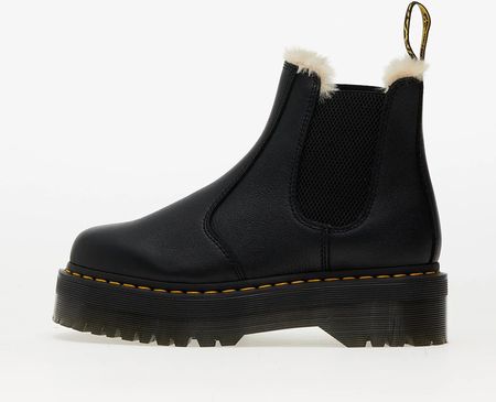 Dr. Martens 2976 Quad Fur Lined Platform Chelsea Boots Black Pisa