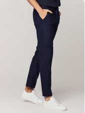 Zdjęcie Ciemnogranatowe chinosy męskie w prążek - Kórnik