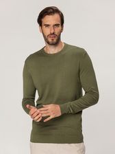 Zdjęcie Oliwkowy sweter z okrągłym dekoltem - Czechowice-Dziedzice