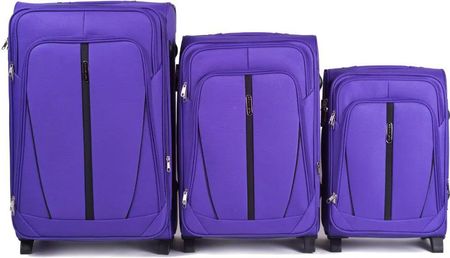 Wings Buzzard Zestaw 3 walizek na 2 kołach L,M,S fioletowe