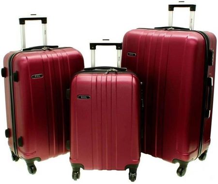 Zestaw 3 walizek PELLUCCI RGL 740 Bordowe