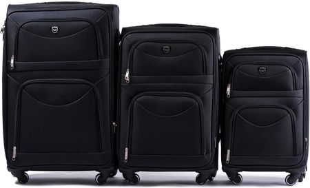 Wings Zestaw 3 walizek podróżnych 4 koła L,M,S czarne