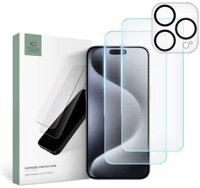 Tech-Protect Szkło Hartowane Supreme Set Iphone 15 Pro Clear