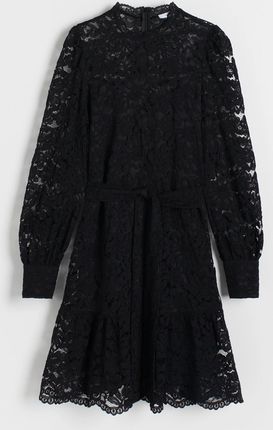 Reserved - Koronkowa sukienka mini - Czarny