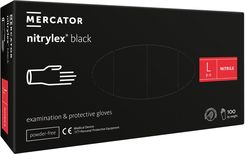 Zdjęcie Mercator Medical Rękawiczki Nitrylowe Bezpudrowe Mercator Nitrylex R. L 100szt. Czarne - Brzeg