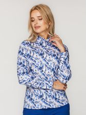 Zdjęcie Bluzka w niebiesko-beżowe liście - Ogrodzieniec