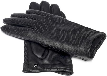 Czarne rękawiczki damskie z ekoskóry