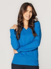 Zdjęcie Niebieski sweter damski szpic - Szlichtyngowa