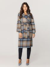 Zdjęcie Płaszcz damski w kolorową kratę - Krobia