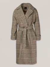 Zdjęcie Brązowy płaszcz damski w kratkę - Łapy