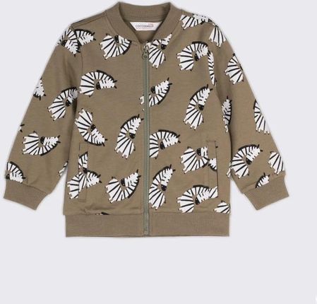 Bluza rozpinana khaki z żyrafami