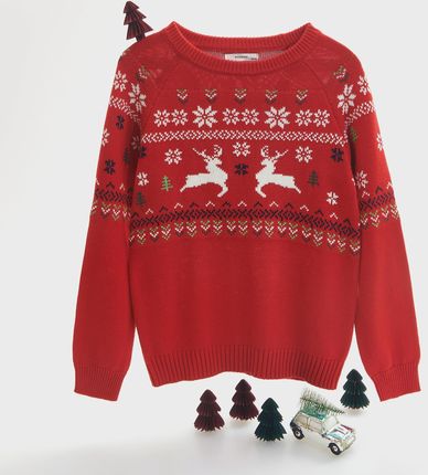 Reserved - Sweter ze świątecznym motywem - Czerwony