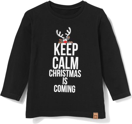 Bawełniana bluzka chłopięca, czarna Christmas is coming