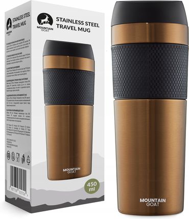 Mountain Goat Pojemny Szczelny Kubek Termiczny Antypoślizgowy Brown