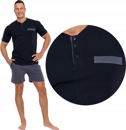 Piżama męska Moraj 5500-007 krótki rękaw black 3XL