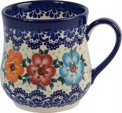 Ceramika Beata Wozniak Ceramiczny Kubek 350Ml Styl Bolesławiec (Q102Bluelace)